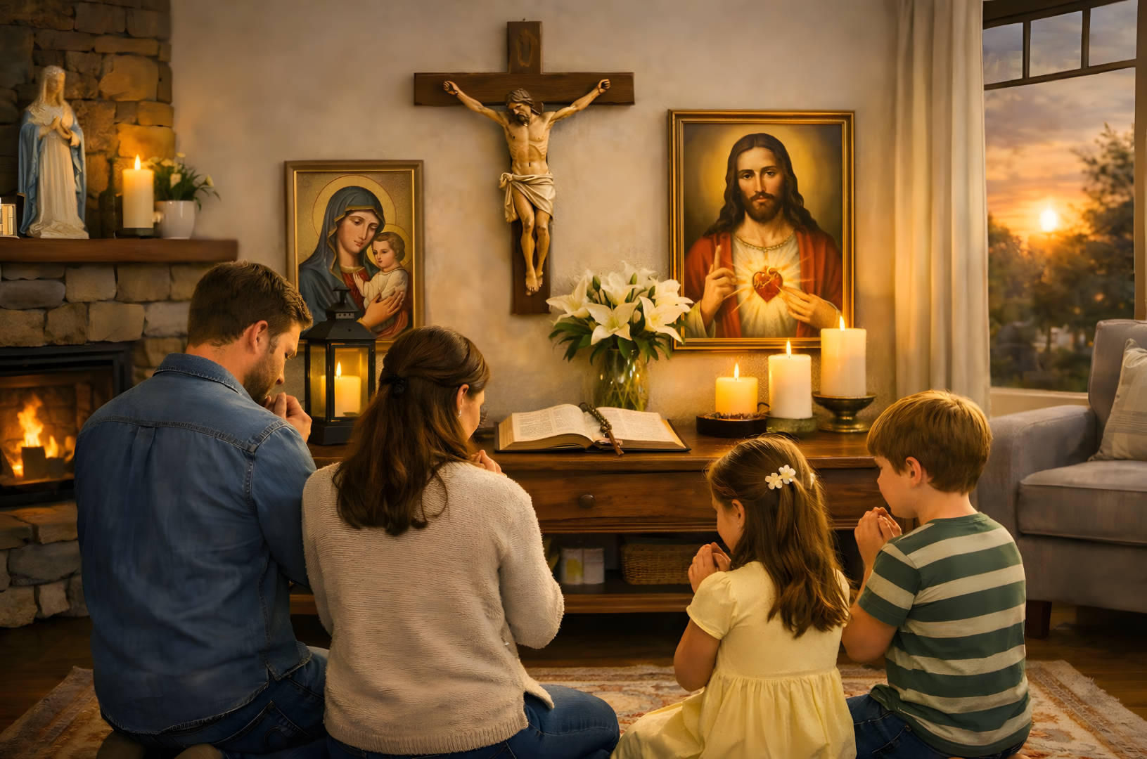 Catholic Family Praying